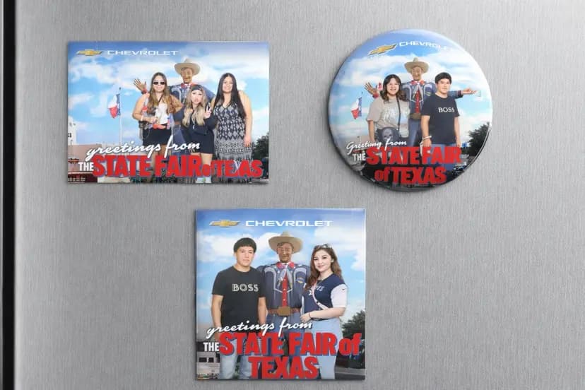 Photo magnets pressed on site for Chevrolet at the State Fair of Texas