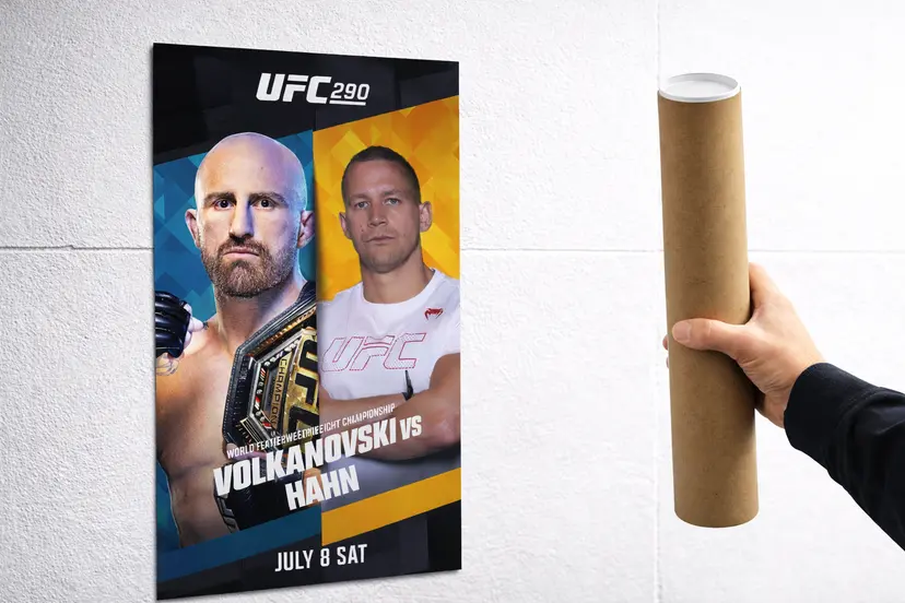 UFC weigh-in poster print with a mailing tube