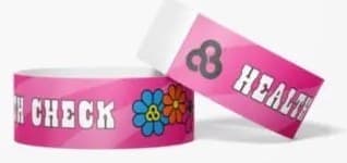 Pink full-color printed paper RFID wristbands