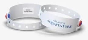 White vinyl RFID wristbands with snap closures
