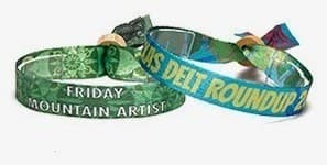 Recycled fabric wristbands with wooden RFID smart cards