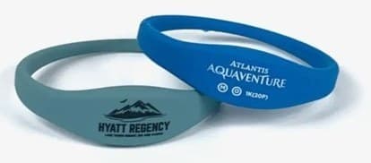 Silicone RFID wristbands with resort branding